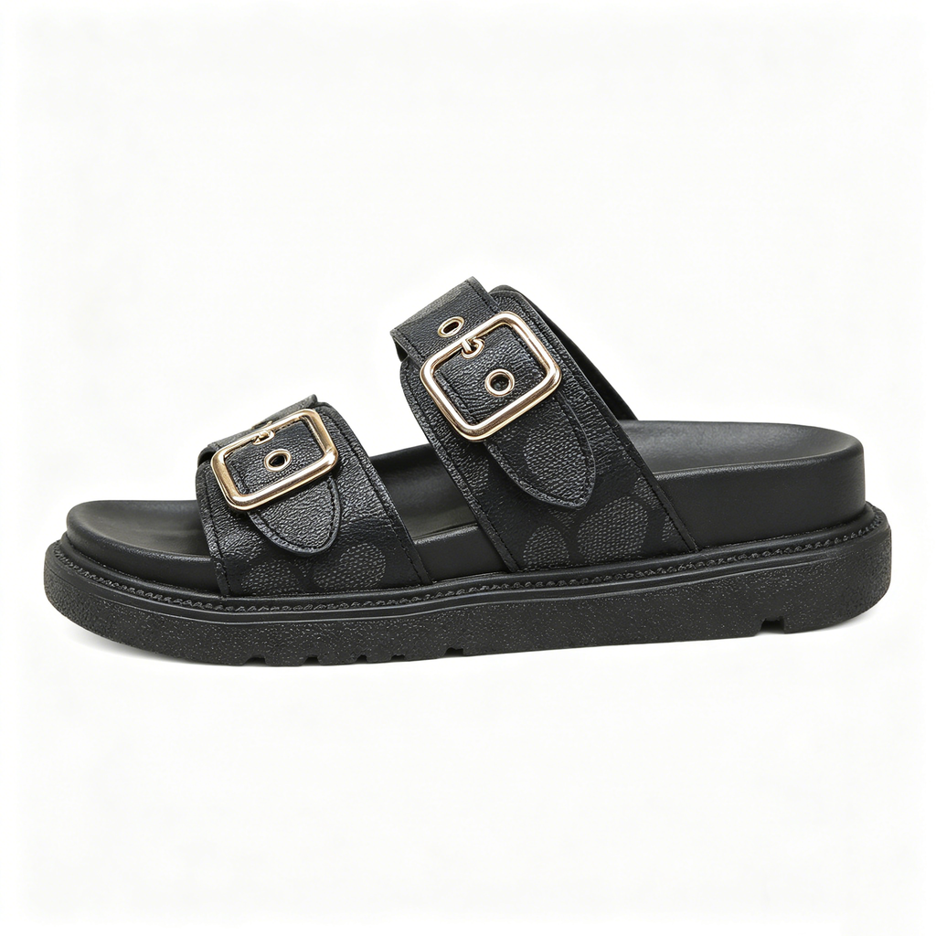 💝Summer Sale⭐❤Women's Summer One-Strap Double Buckle Thick-Soled Lightweight Outdoor Casual Slide Slippers