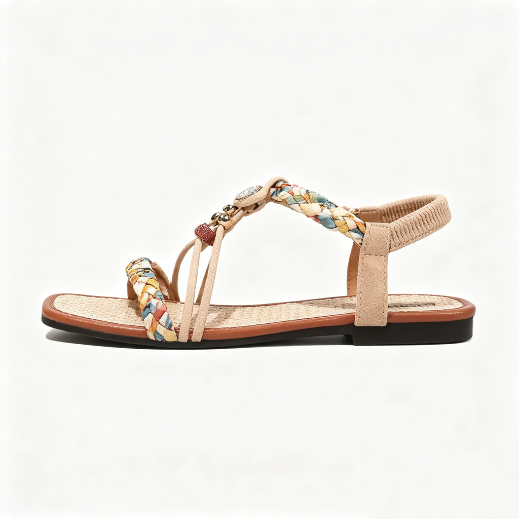 Bohemian Bead Decor Flat Sandals for Women Daily Outdoor & Beach Wear