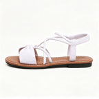Knot-Front Elastic Ankle Sandals – Easy Slip-On with Arch Support
